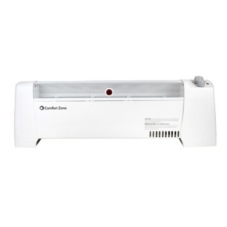Comfort Zone Baseboard Convection Heater, 2 Heat Settings, White CZ600